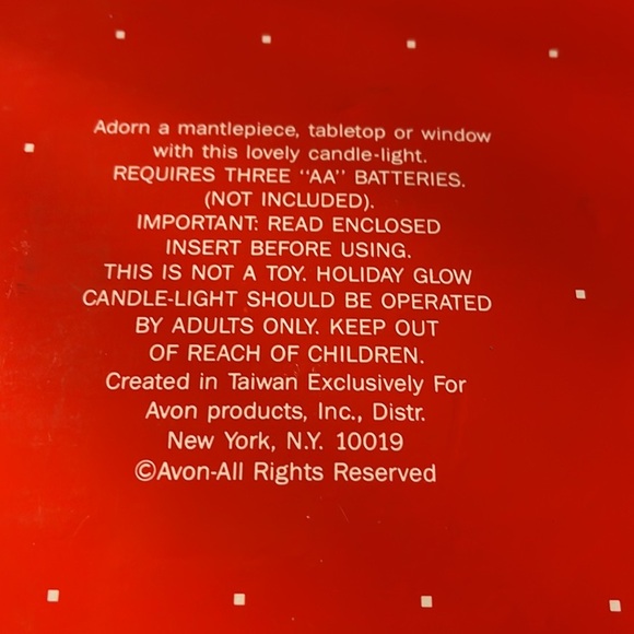 Avon Vintage Collectible Holiday Glow Candle-Light Red Poinsettia Base - Picture 4 of 7